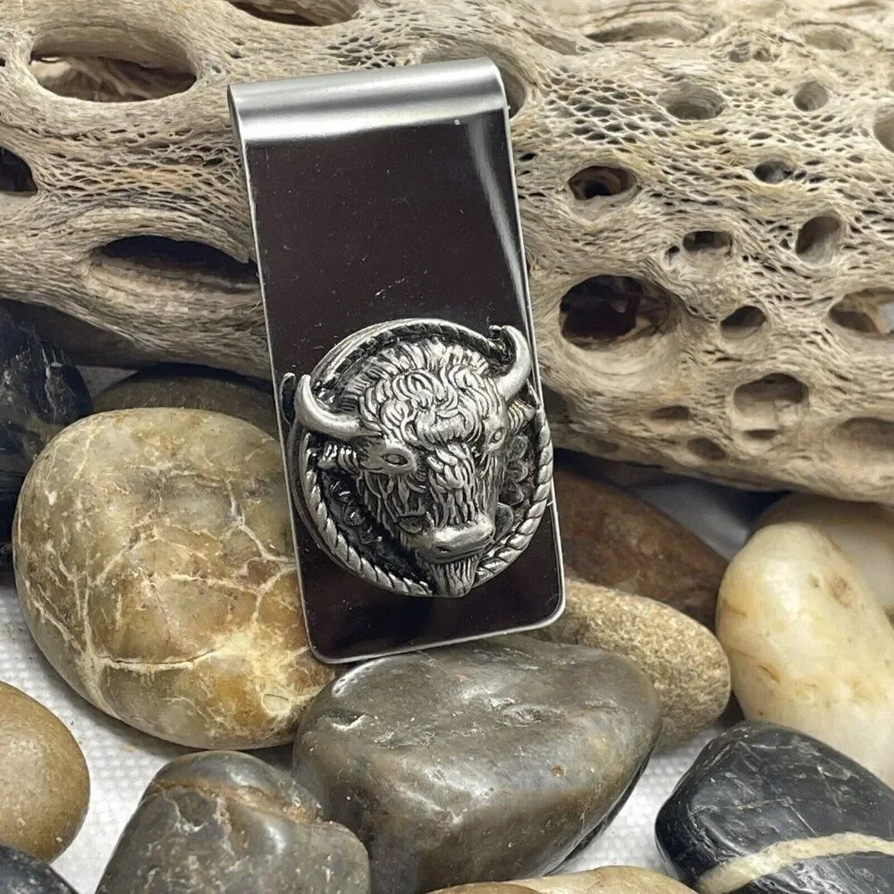 Money Clip Stainless Steel Quality Wedding Party Gift Buffalo Southwest western
